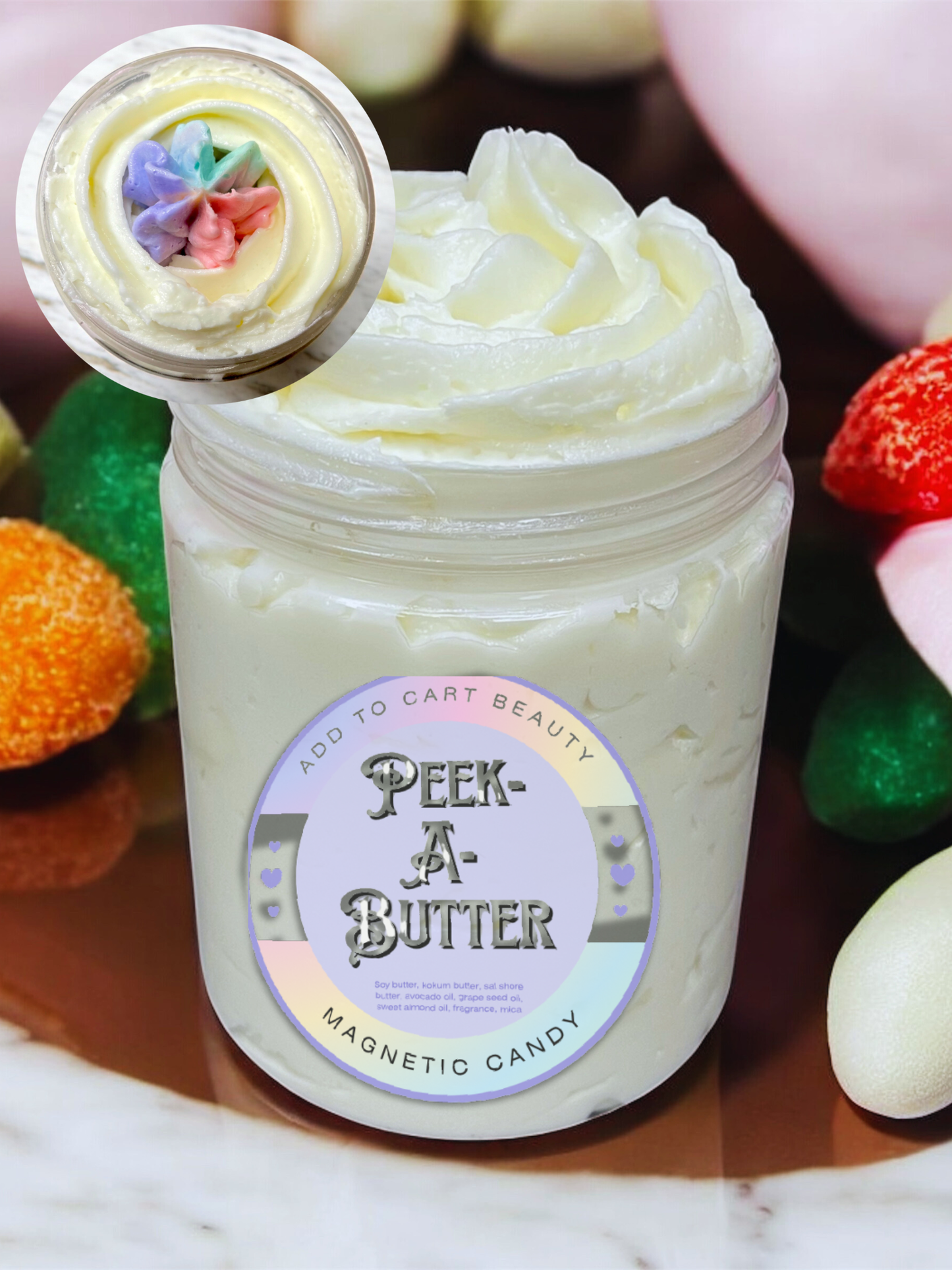 Peek-A-Butter Magnetic Candy Surprise Core Body Butter