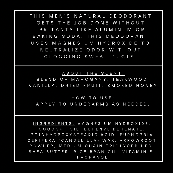 “The Quarterback” Black Mahogany & Smoked Teakwood Deodorant