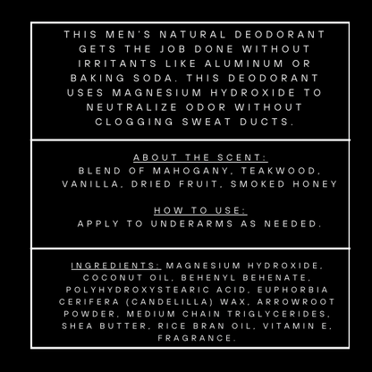“The Quarterback” Black Mahogany & Smoked Teakwood Deodorant